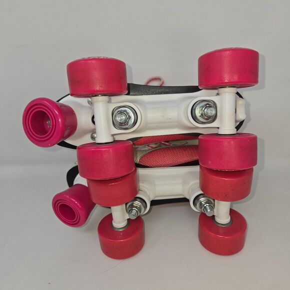 Pacer Girls' Roller Skates ZTX SR Series Pink White Leather Youth Size 3 VG - Picture 6 of 16